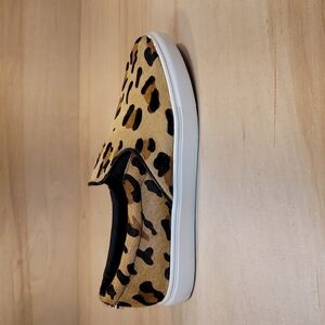 Steve Madden Ecentrcl Tan Black Fuzzy Slip-On Women's Shoes